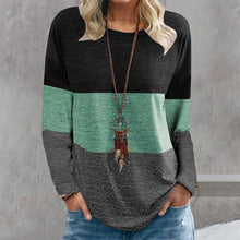 Laden Sie das Bild in den Galerie-Viewer, Sweatshirt mit Rundhalsausschnitt und Farbblockdruck