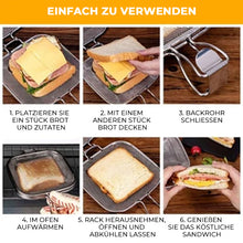 Laden Sie das Bild in den Galerie-Viewer, Tragbares Sandwich Bratengestell aus Edelstahl
