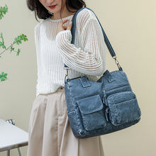 Laden Sie das Bild in den Galerie-Viewer, Denim Farbe Tote Handtasche