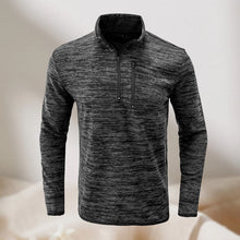 Laden Sie das Bild in den Galerie-Viewer, Herren-Sweatshirt mit halbem Reißverschluss und Stehkragen