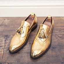 Laden Sie das Bild in den Galerie-Viewer, Goldene Oxford-Schuhe für Herren