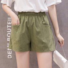 Laden Sie das Bild in den Galerie-Viewer, Lässige dünne Shorts mit hoher Taille für Damen