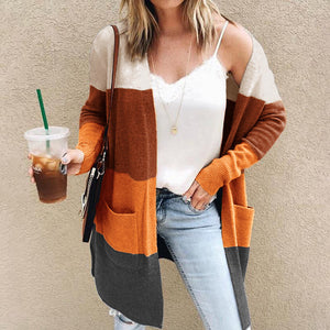Kontrast-Strickjacke
