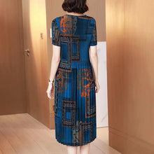 Laden Sie das Bild in den Galerie-Viewer, Modisches Lässiges Bedrucktes Damenkleid mit Rundhalsausschnitt