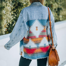 Laden Sie das Bild in den Galerie-Viewer, Damen Vintage Jeansjacke mit Taschen