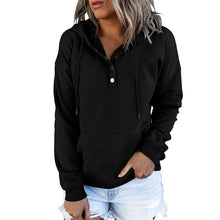 Laden Sie das Bild in den Galerie-Viewer, Langärmliges Lockeres Lässiges Sweatshirt mit Kordelzug
