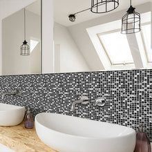Laden Sie das Bild in den Galerie-Viewer, Kreative Fliesenaufkleber mit schwarzem Mosaik, 10 Stück