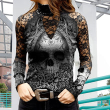 Laden Sie das Bild in den Galerie-Viewer, Bedrucktes T-Shirt mit Totenkopfmuster