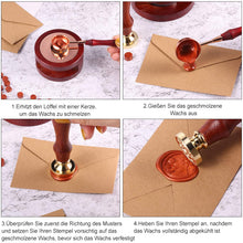 Laden Sie das Bild in den Galerie-Viewer, Großer Wachssiegellöffel+Sternen Fuchs Wachssiegel