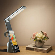 Laden Sie das Bild in den Galerie-Viewer, Multifunktionale Schreibtischlampe mit Uhr und Schnellladegerät
