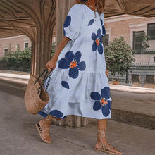 Laden Sie das Bild in den Galerie-Viewer, Lässig bedrucktes Patchworkkleid