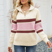 Laden Sie das Bild in den Galerie-Viewer, Gestrickter Langärmliger Pullover mit Reißverschluss