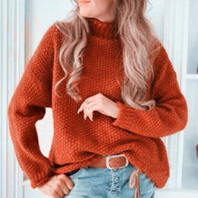 Laden Sie das Bild in den Galerie-Viewer, Strickpullover mit halbem Rollkragen für Damen