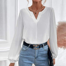 Laden Sie das Bild in den Galerie-Viewer, Einfarbiges Langärmliges Chiffonhemd