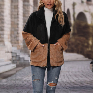 Cardigan-Jacke mit Farbblock-Panel