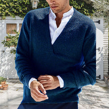 Laden Sie das Bild in den Galerie-Viewer, Herren einfarbiger Pullover mit V-Ausschnitt
