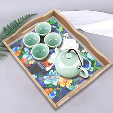 Laden Sie das Bild in den Galerie-Viewer, Diamantbemalter Speiseteller DIY handgefertigtes Holztablett