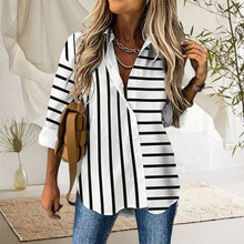 Laden Sie das Bild in den Galerie-Viewer, Lässige Einfache Gestreifte Bluse