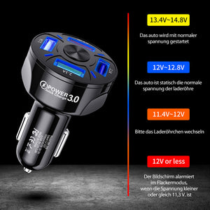 4-Anschluss-USB-Autoladegerät Schnellladung