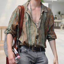 Laden Sie das Bild in den Galerie-Viewer, Vintage gestreiftes Langarm-Shirt