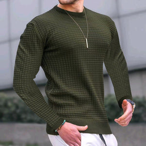 Schmales T-Shirt aus Baumwolle mit Waffelmuster
