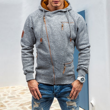 Laden Sie das Bild in den Galerie-Viewer, Einfarbiger Hoodie mit Unregelmäßige Reißverschluss