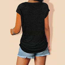 Laden Sie das Bild in den Galerie-Viewer, Lässiges Sommer-T-Shirt mit Brustreißverschluss für Damen