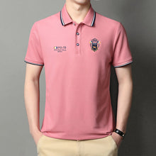 Laden Sie das Bild in den Galerie-Viewer, Einfarbiges geschäftliches Poloshirt mit Revers für Herren