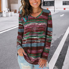 Laden Sie das Bild in den Galerie-Viewer, Langärmliges T-Shirt mit Kontraststreifen