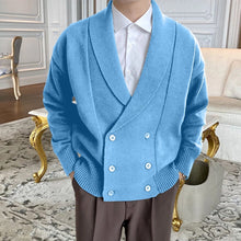Laden Sie das Bild in den Galerie-Viewer, Vollfarbige geknöpfte Strickjacke