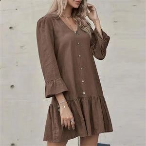 Faltenkleid mit Glockenärmeln
