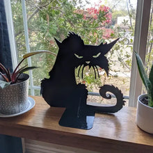 Laden Sie das Bild in den Galerie-Viewer, Ärgerliche eiserne Katze für Allerheilligen Dekoration