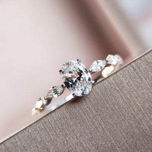 Trendiger ovaler Diamantring