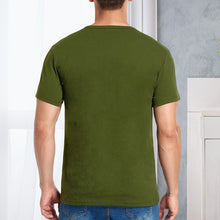 Laden Sie das Bild in den Galerie-Viewer, Männliches Einfarbiges T-Shirt mit V-Ausschnitt