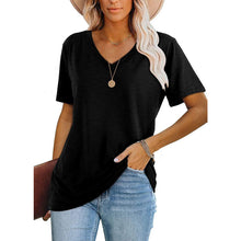 Laden Sie das Bild in den Galerie-Viewer, Modisches Lässiges T-Shirt Mit V-Ausschnitt Für Damen