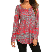 Laden Sie das Bild in den Galerie-Viewer, Bedrucktes, lockeres Langarm-T-Shirt