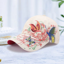 Laden Sie das Bild in den Galerie-Viewer, Damen Sommer Schmetterlings-Blumen-gestickte Baseballmütze