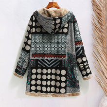 Laden Sie das Bild in den Galerie-Viewer, Kapuzen-Sweatshirt-Mantel aus Baumwolle und Fleece