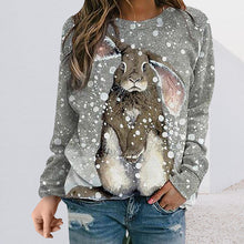 Laden Sie das Bild in den Galerie-Viewer, Lässiges Langarm-Kaninchen-T-Shirt