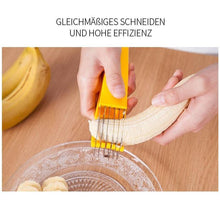 Laden Sie das Bild in den Galerie-Viewer, Edelstahl Bananenschneider Gurkenschneider Obst Gemüse Messer Salat Neuheit Küchenzubehör Gadget