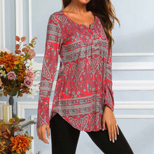 Laden Sie das Bild in den Galerie-Viewer, Bedrucktes, lockeres Langarm-T-Shirt