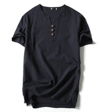 Laden Sie das Bild in den Galerie-Viewer, Herren Sommer Flachs T-Shirt