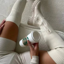 Laden Sie das Bild in den Galerie-Viewer, Kniehohe Elastische Strickstiefel