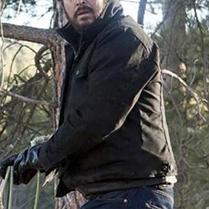 Einreihige Jeansjacke aus Baumwolle
