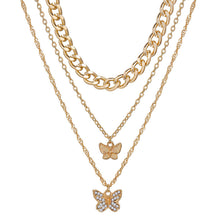 Laden Sie das Bild in den Galerie-Viewer, Mehrschichtige Schmetterlingshalskette
