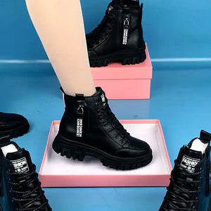 Warme Lederstiefel für Damen