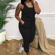 Laden Sie das Bild in den Galerie-Viewer, Einfarbiger ärmelloser sportlicher Overall