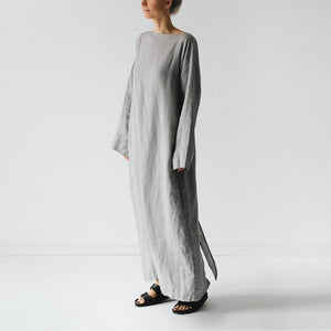 Lockeres Schnürkleid aus Baumwolle und Leinen