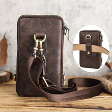 Laden Sie das Bild in den Galerie-Viewer, Retro-Umhängetasche &amp; Gürteltasche aus Leder für Herren