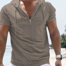 Laden Sie das Bild in den Galerie-Viewer, Sommer Herren Sport-T-Shirt mit Kapuze